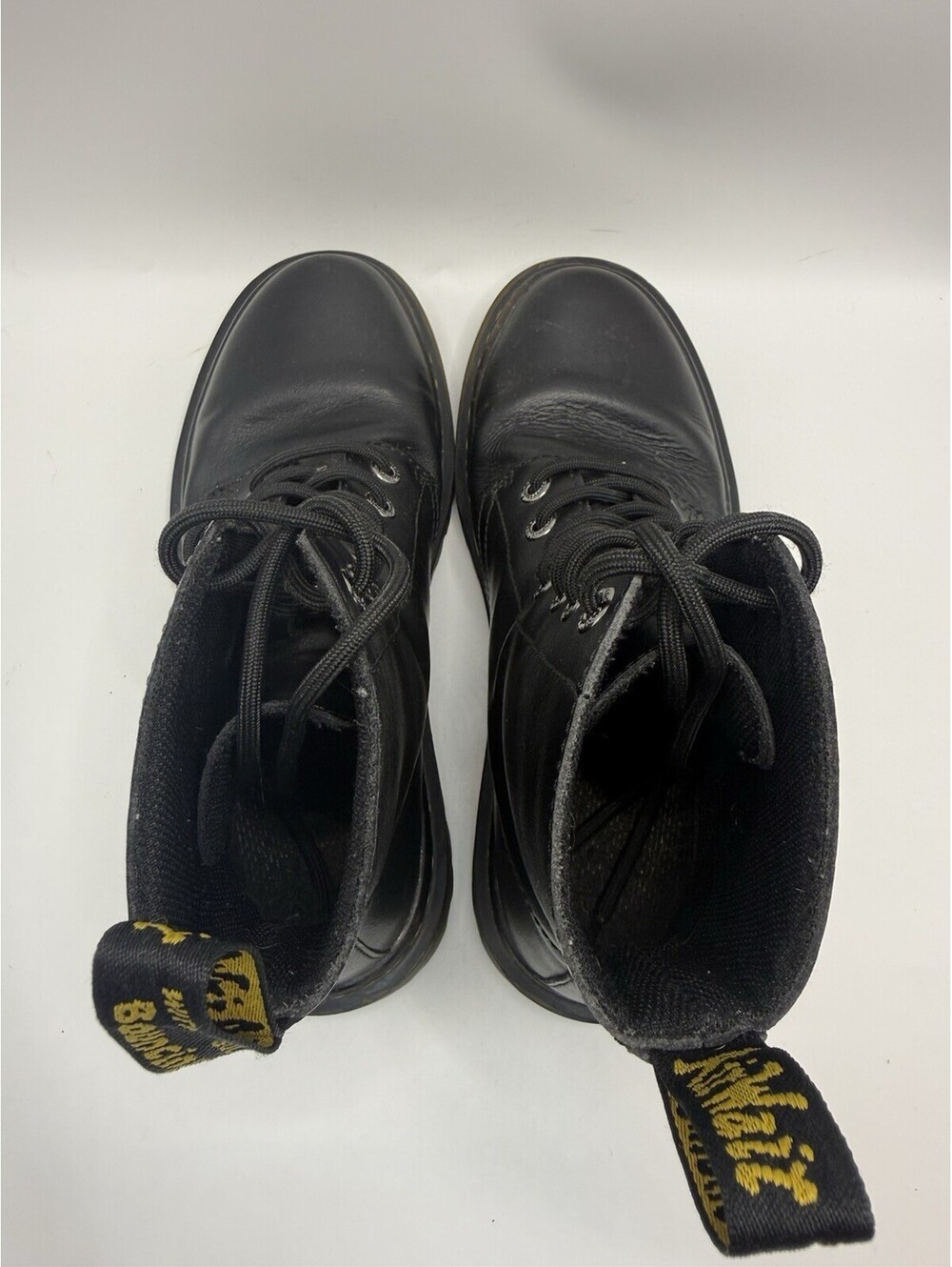 Dr Doc Martens Luana Air Wair Black Leather Combat Boots US Women’s Size 8 - Picture 4 of 8